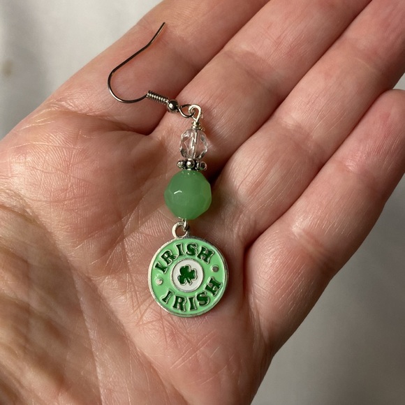 Handcrafted Irish Charm Dangle Earrings - Picture 3 of 3